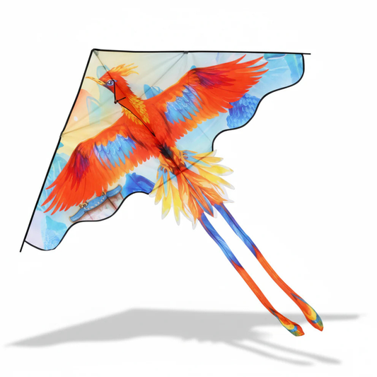 Wikz Phoenix Glacier Drage i blå og orange farvekombination, vist på hvid baggrund