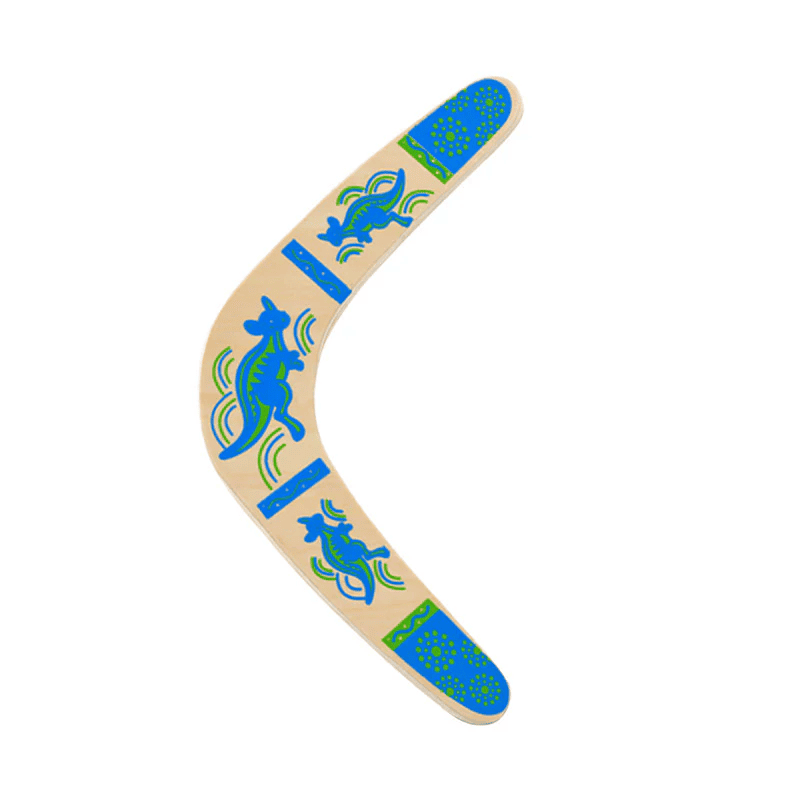 Wikz WindRider X7 boomerang Kaenguru i blå og orange, vist på hvid baggrund