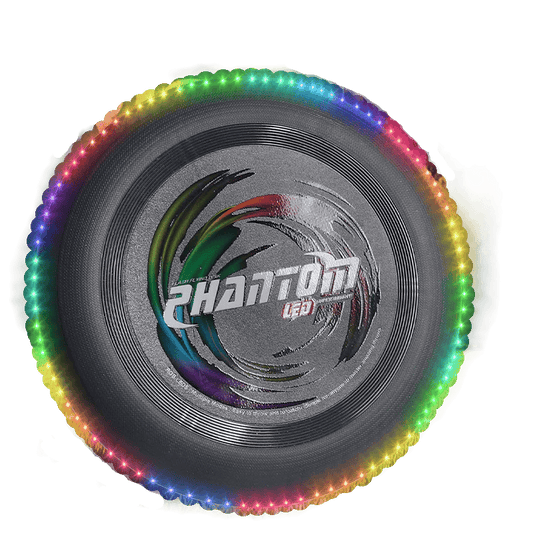 Wikz Aero Glow LED frisbee i sort, vist på transparent baggrund