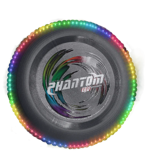 Wikz Aero Glow LED frisbee i sort, vist på transparent baggrund