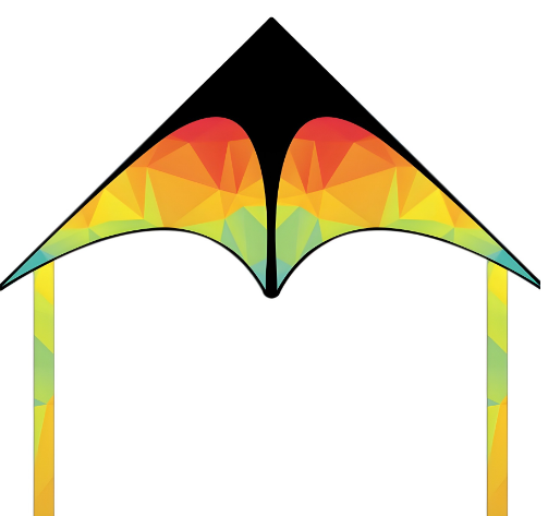 Wikz Delta Classic drage i multifarvet design, vist på hvid baggrund