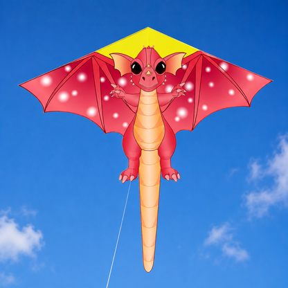 Wikz Fantasy Drage i lyserød flyver på himlen