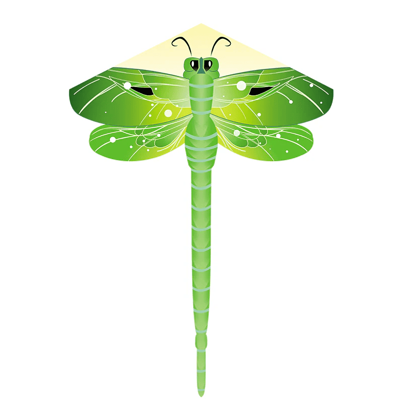 Wikz Guldsmed drage i grøn og gul, vist på hvid baggrund