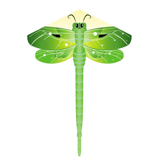 Wikz Guldsmed drage i grøn og gul, vist på hvid baggrund