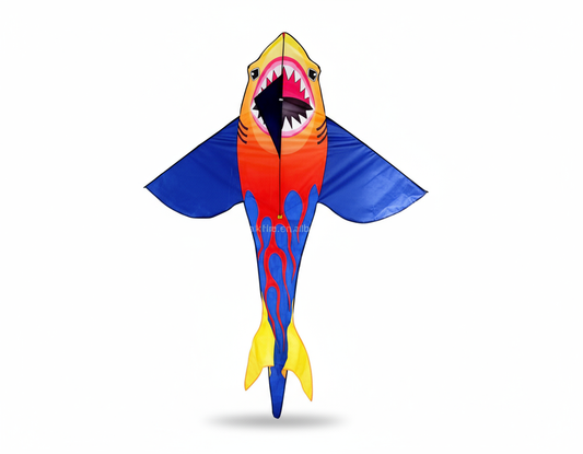 Wikz Ildhaj Drage i rød, gul og blå design, vist på hvid baggrund