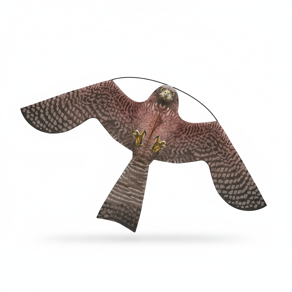 Wikz Ørn Fugleskræmmer Drage i brun naturtro farve, vist på hvid baggrund