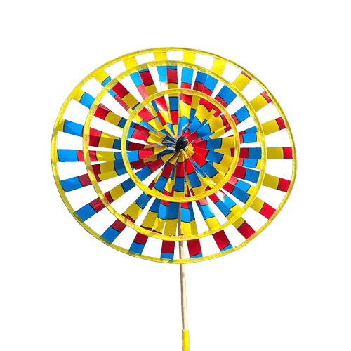 Wikz Twista Colorwheel XL vindhjul i regnbuefarver, vist på transparent baggrund