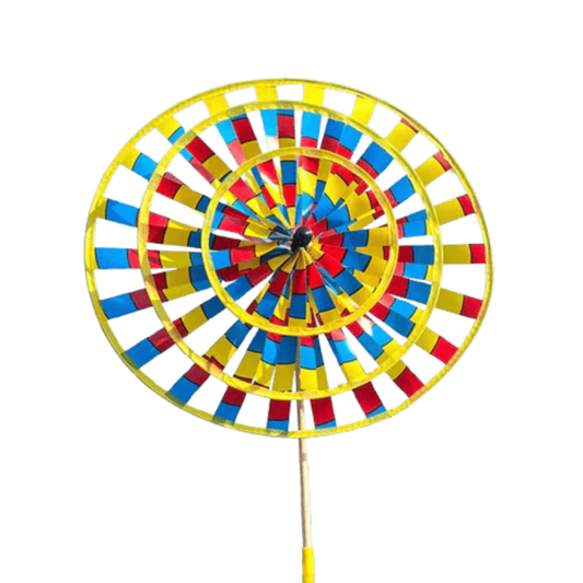 Wikz Twista Colorwheel XL vindhjul i regnbuefarver, vist på transparent baggrund