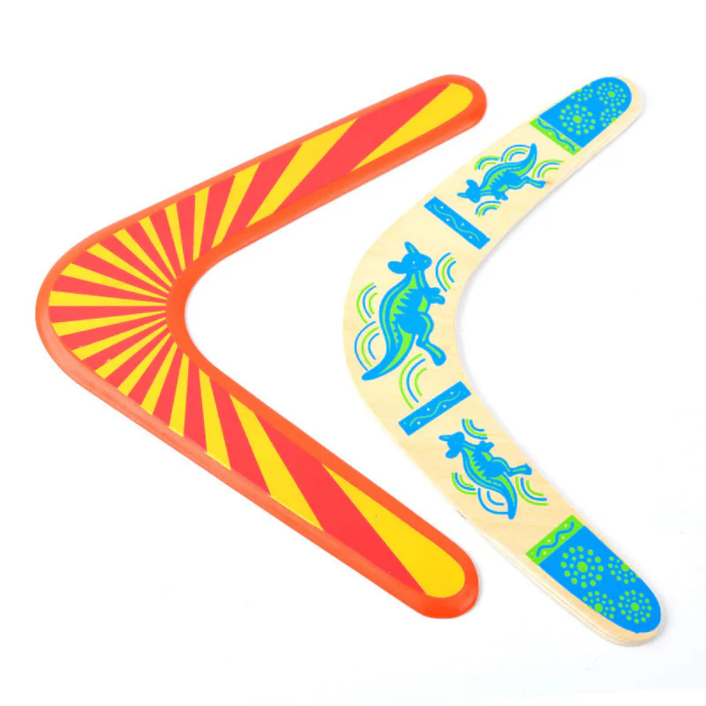 Wikz WindRider X7 boomerang Kaenguru i orange og rød, vist på hvid baggrund